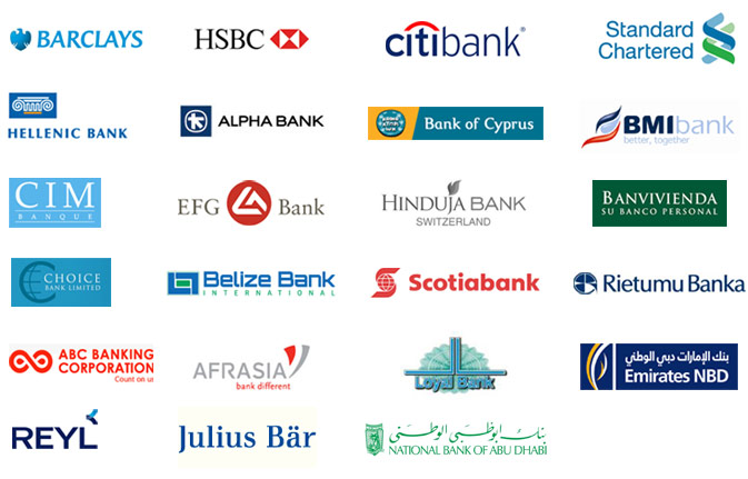 Barclays, HSBC, Citibank, Standard Chartered y otros bancos asociados